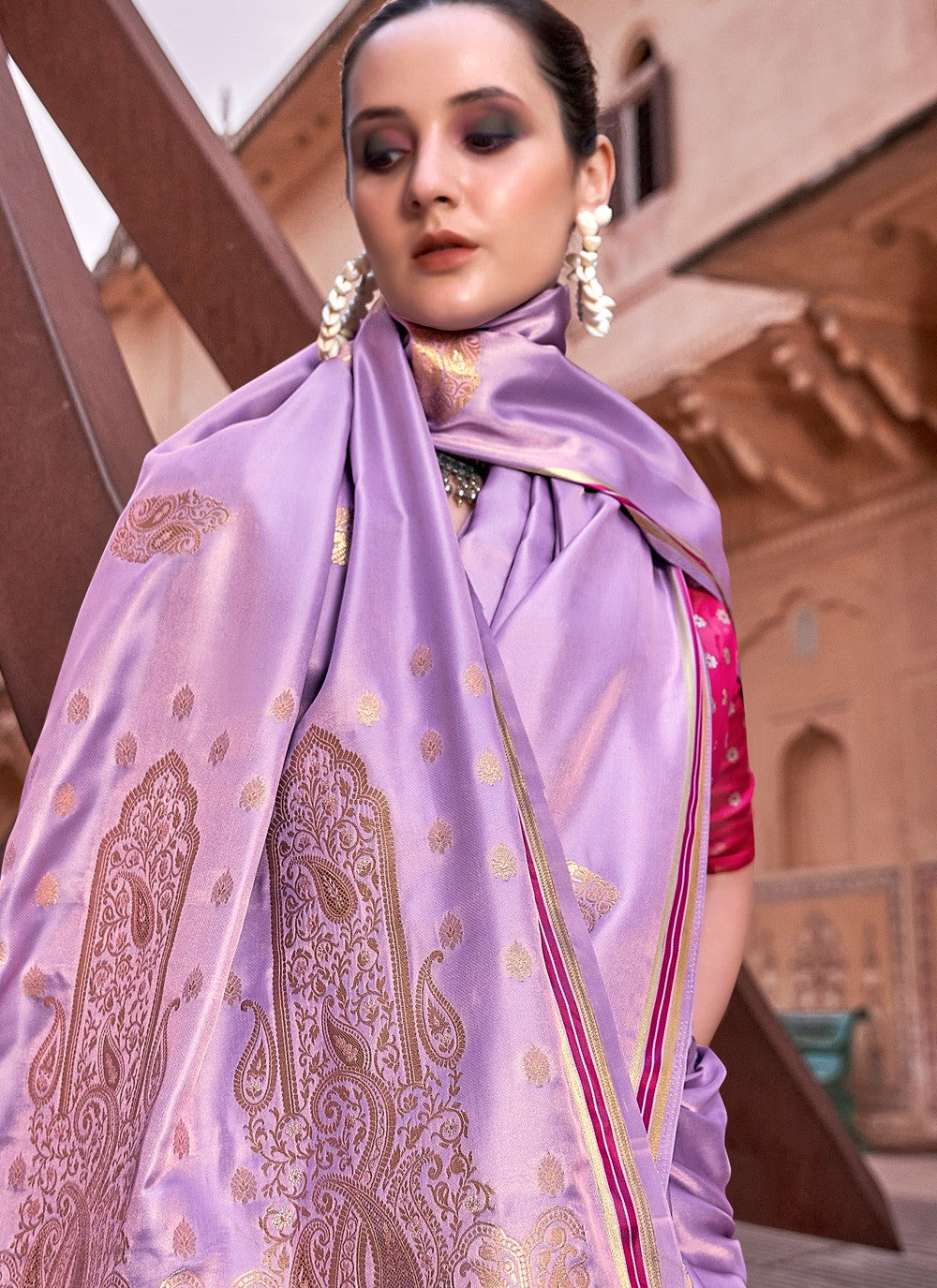 Classic Weaving Zari Satin Saree - S3679