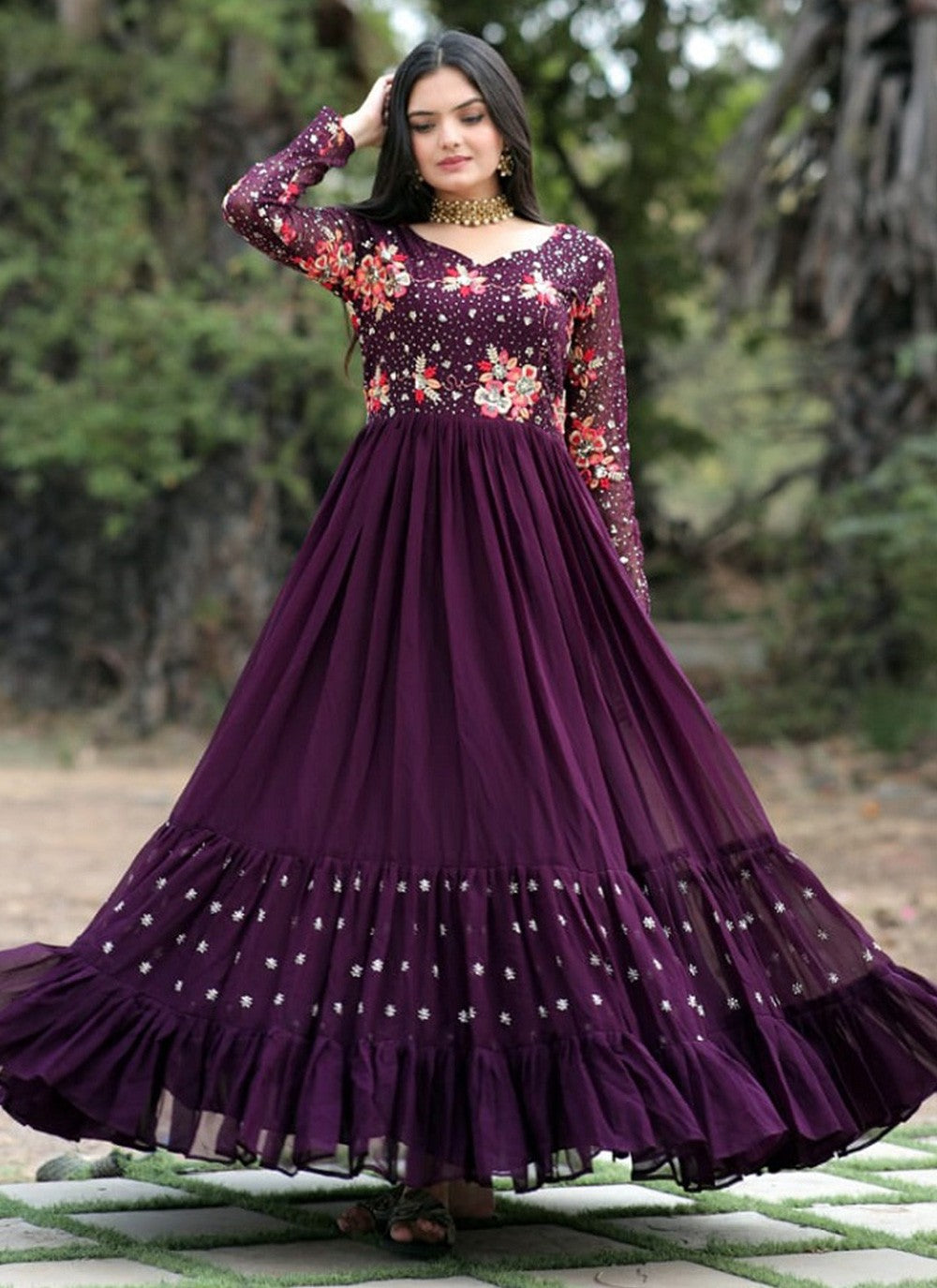Faux Georgette Gown - G1148