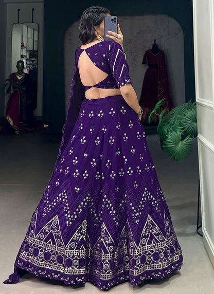 Embroidered Georgette A - Line Lehenga - L2756