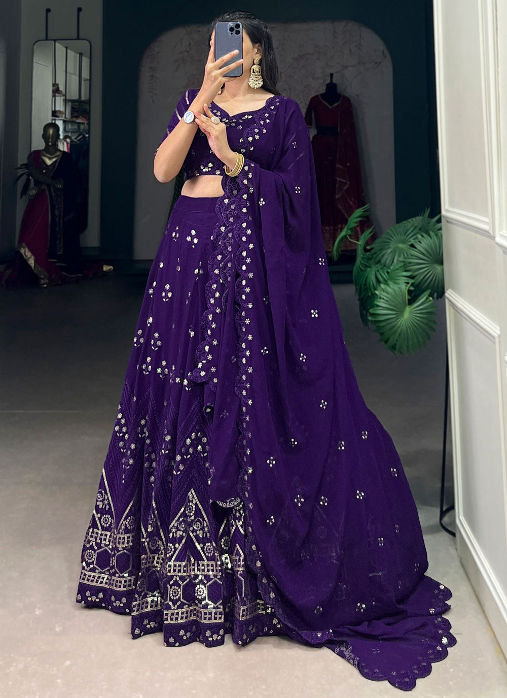 Embroidered Georgette A - Line Lehenga - L2756