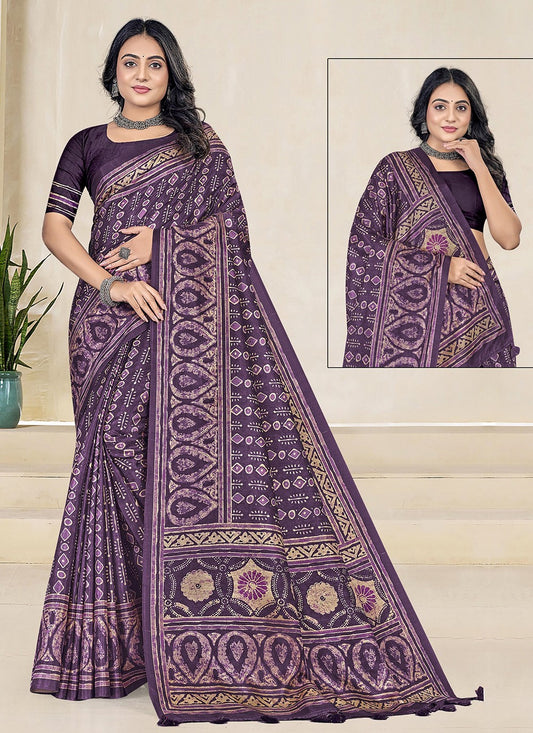 Purple Silk Classic Saree Woven S19649