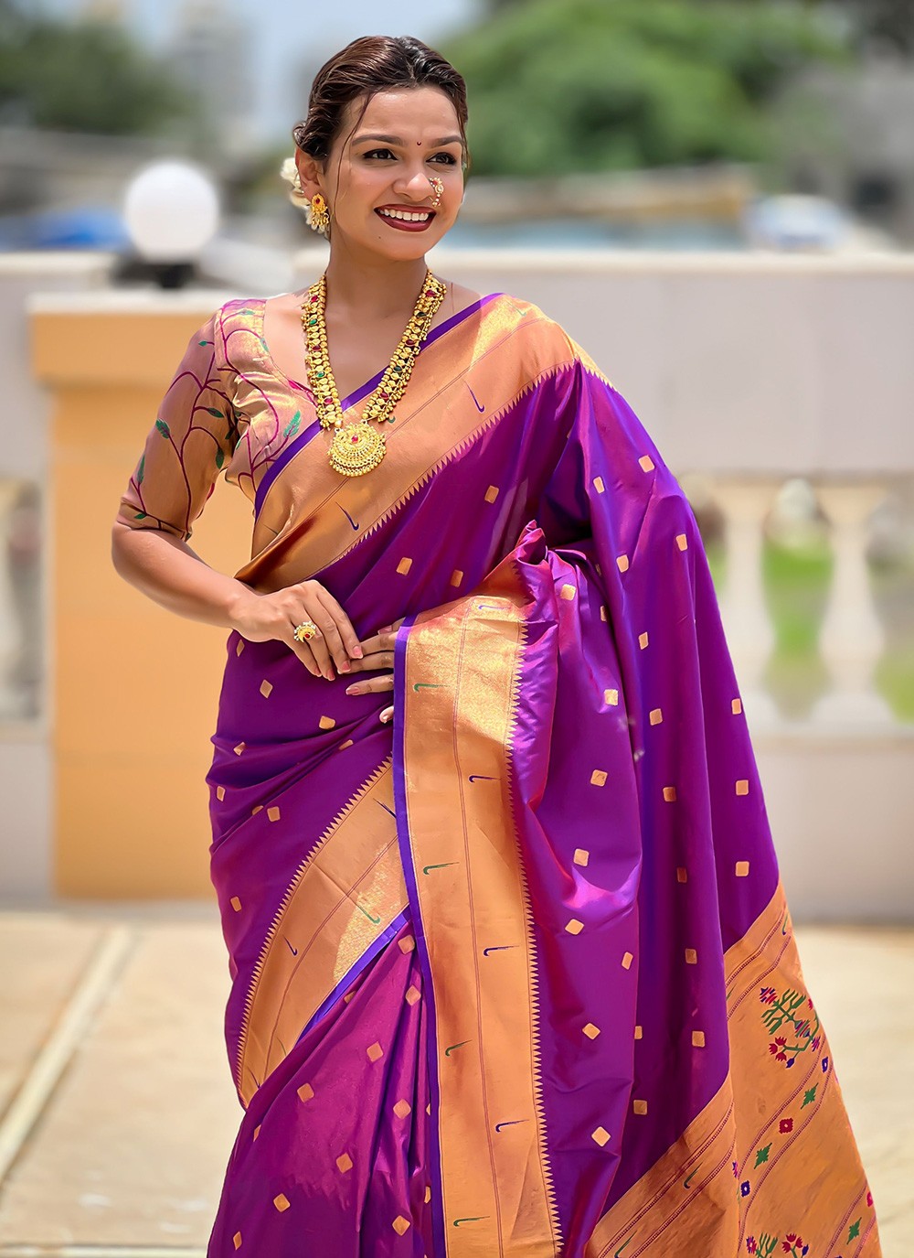Purple Silk Contemporary Saree Jacquard Work S18317