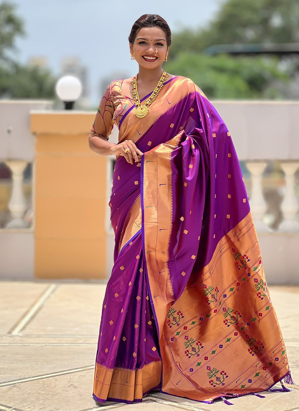 Purple Silk Contemporary Saree Jacquard Work S18317