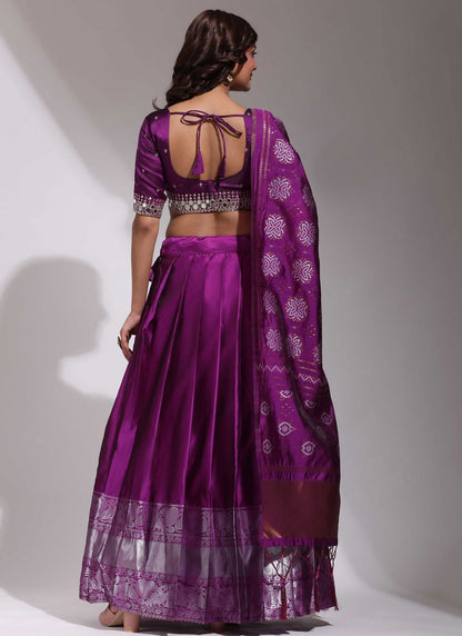 Woven Silk A - Line Lehenga - L2506