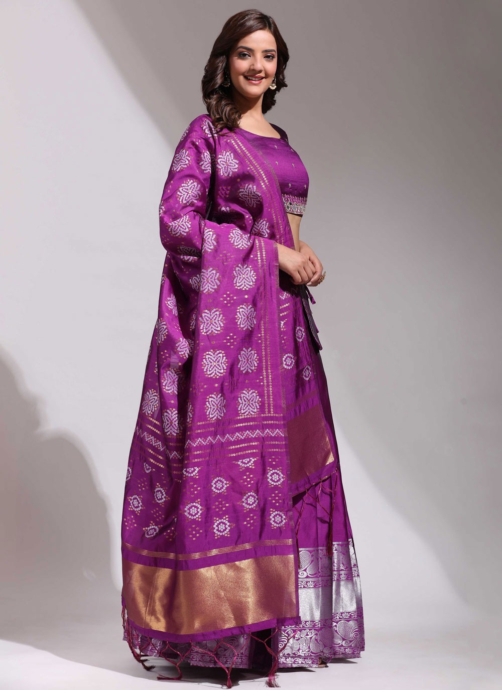 Woven Silk A - Line Lehenga - L2506