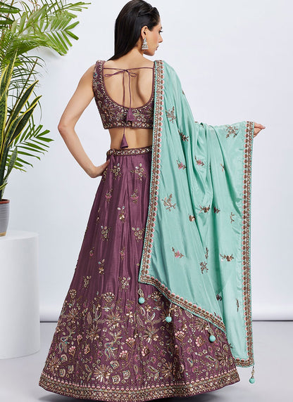 Embroidered Silk A - Line Lehenga - L2233