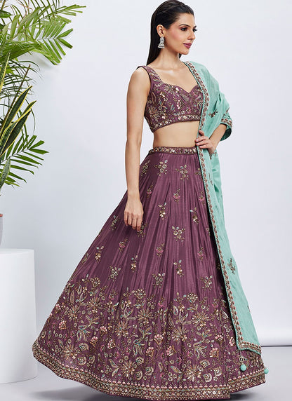 Embroidered Silk A - Line Lehenga - L2233