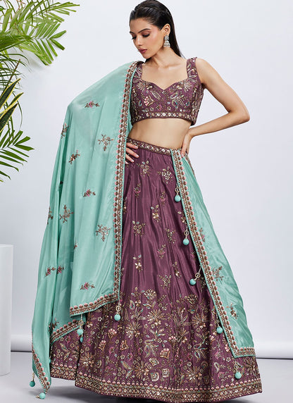 Embroidered Silk A - Line Lehenga - L2233