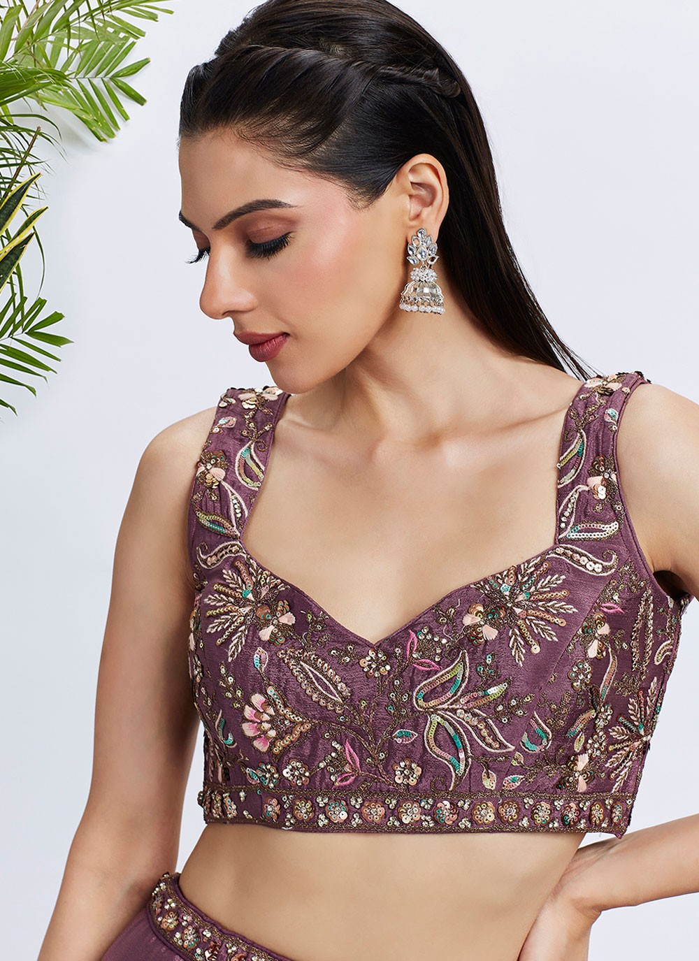 Embroidered Silk A - Line Lehenga - L2233