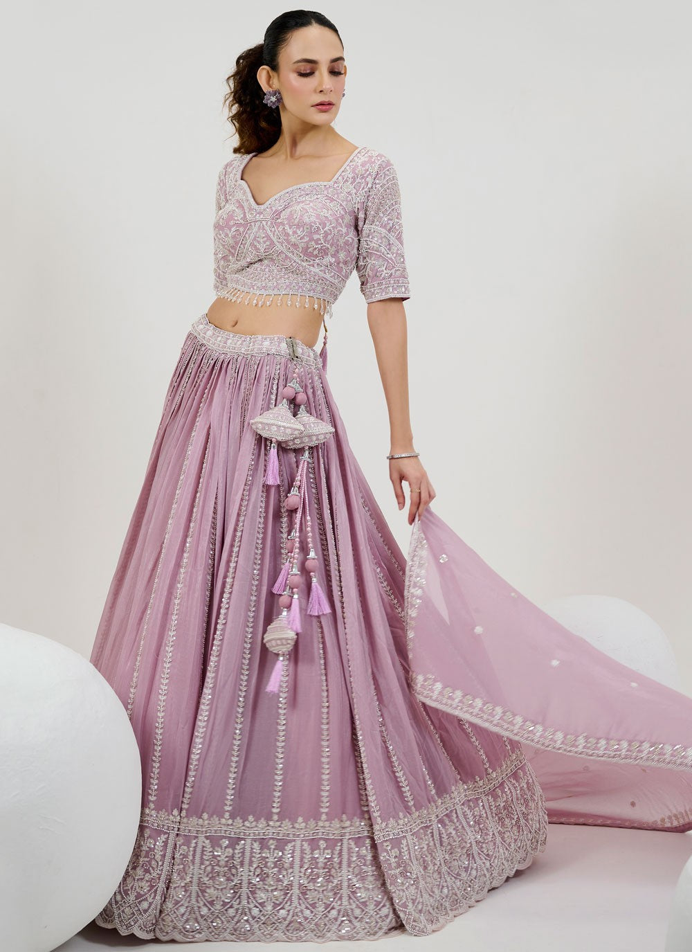 Embroidered Net Readymade Lehenga Choli - L2831