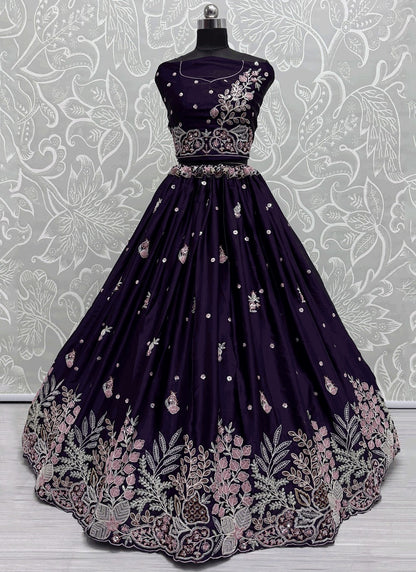 Embroidered Silk A - Line Lehenga - L2903