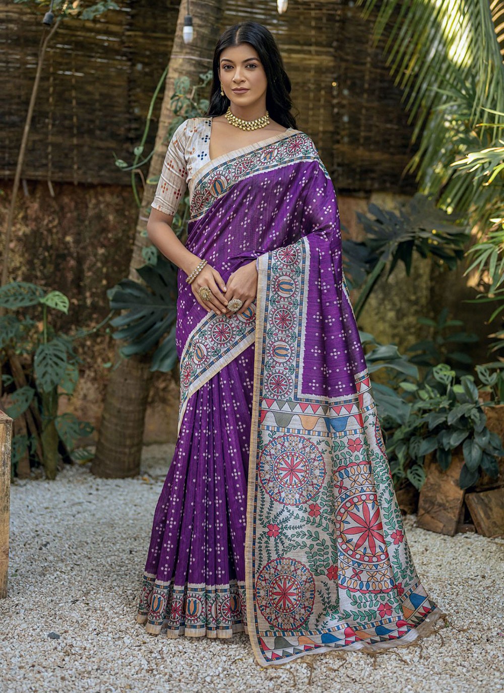 Trendy Woven Tussar Silk Saree - S4897