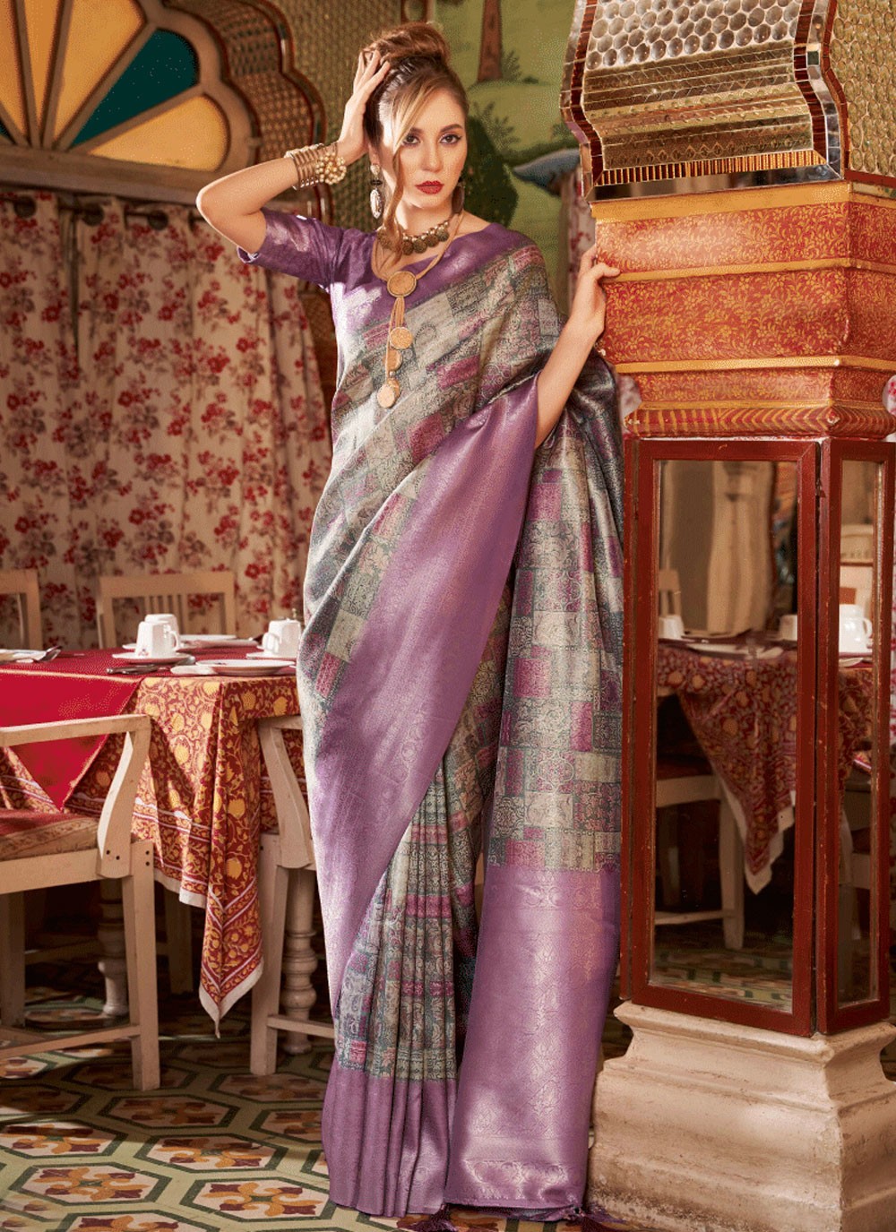 Classic Fancy Work Silk Saree - S6380