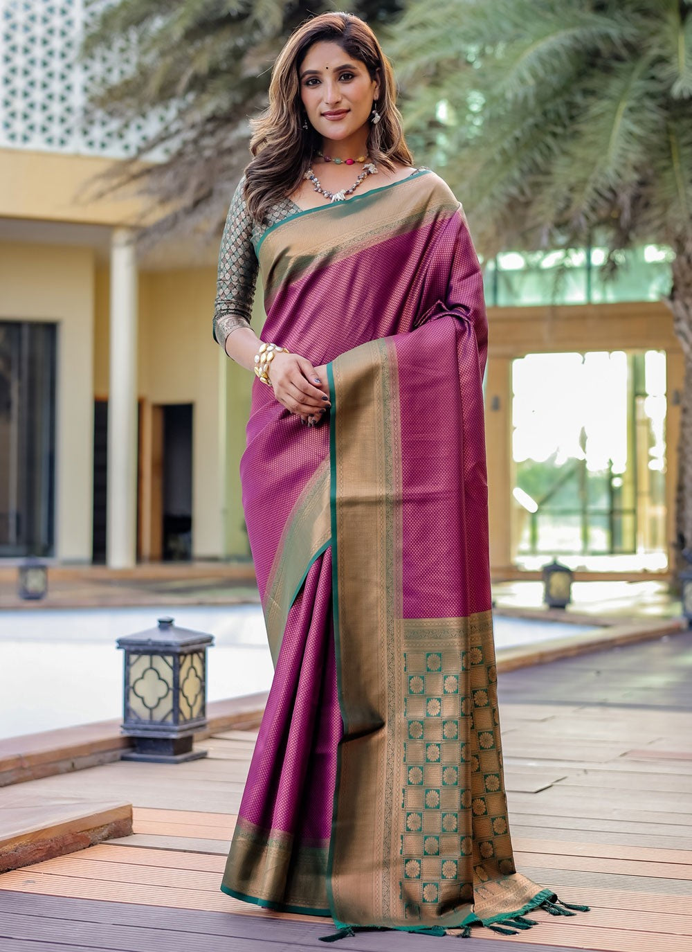 Woven, Zari Kanjivaram Silk Saree - S12324