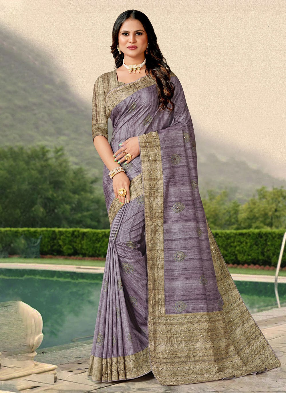 Classic Katha Tussar Silk Saree - S4590