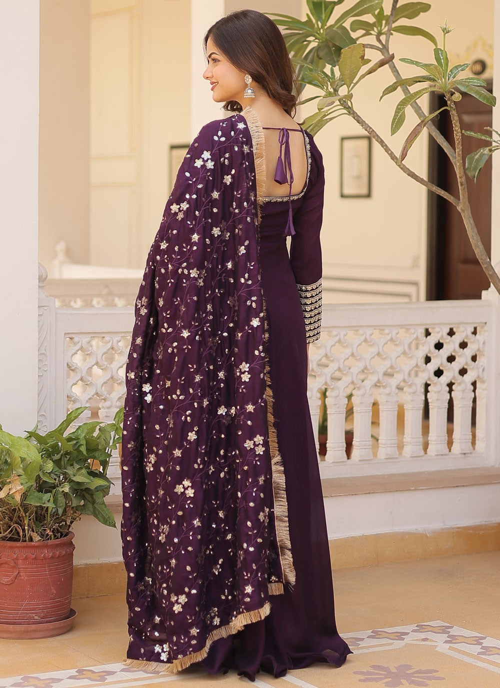 Vichitra Silk Gown - G1452
