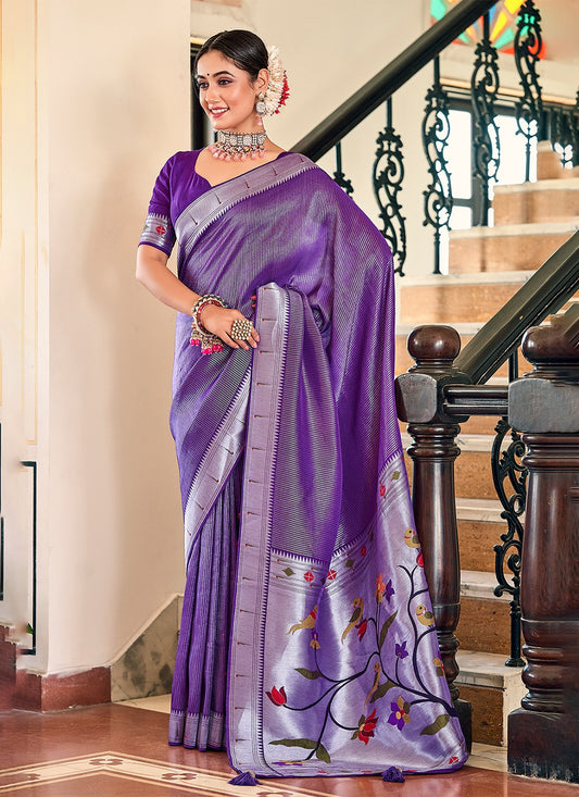 Saree Weaving Zari Viscose Saree - S3162