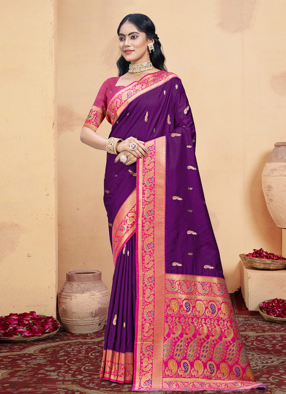 Classic Weaving Zari Silk Sea Green Saree - S11272