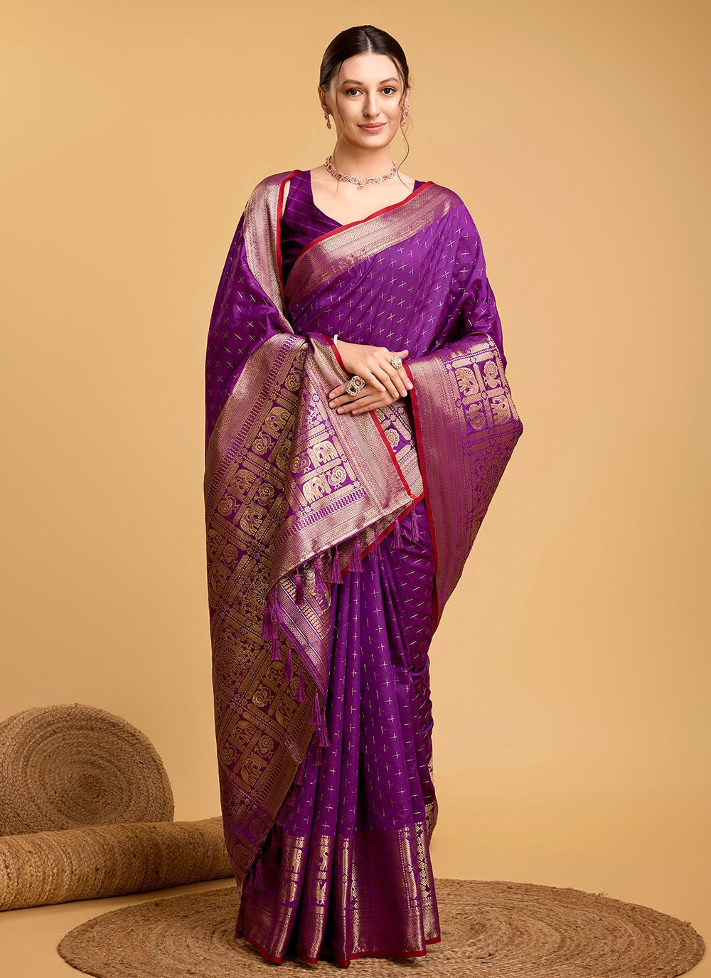 Contemporary Jacquard Work Silk Saree - S5601