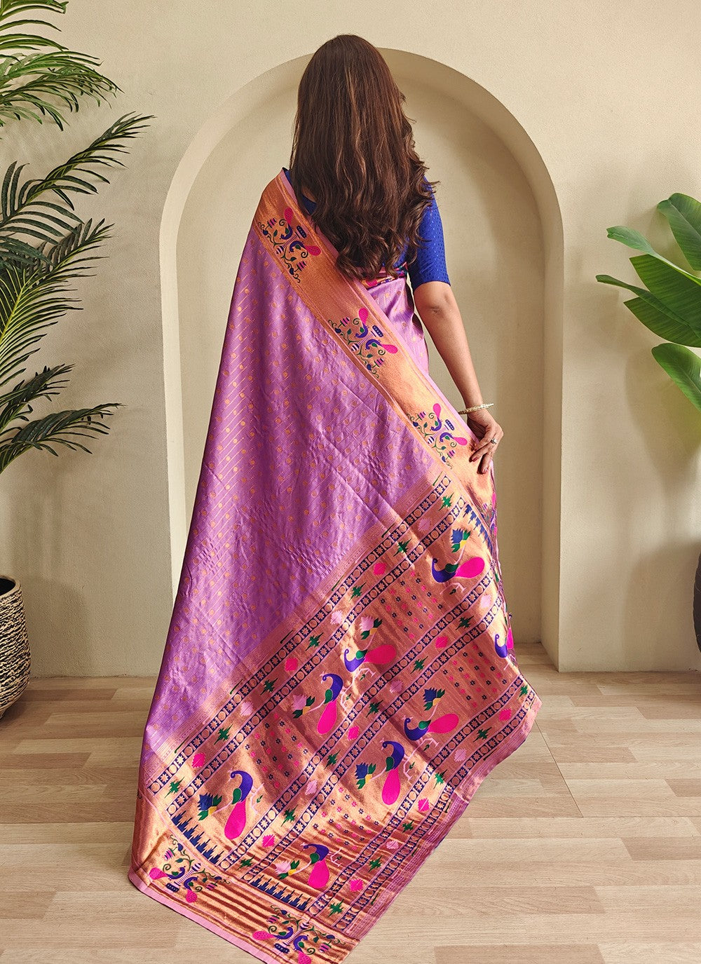 Purple Silk Classic Saree Woven S16438