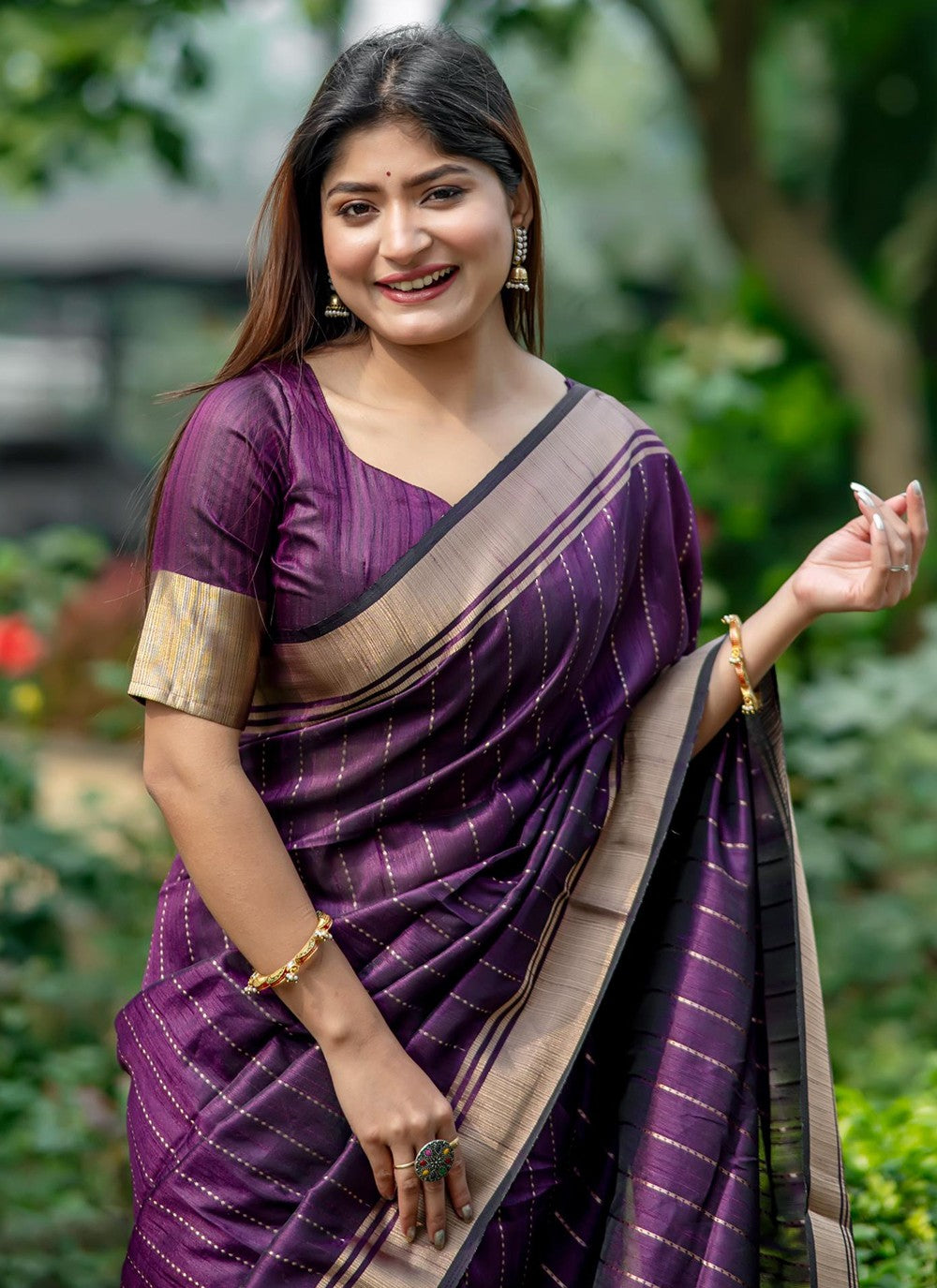 Trendy Woven Tussar Silk Saree - S5134