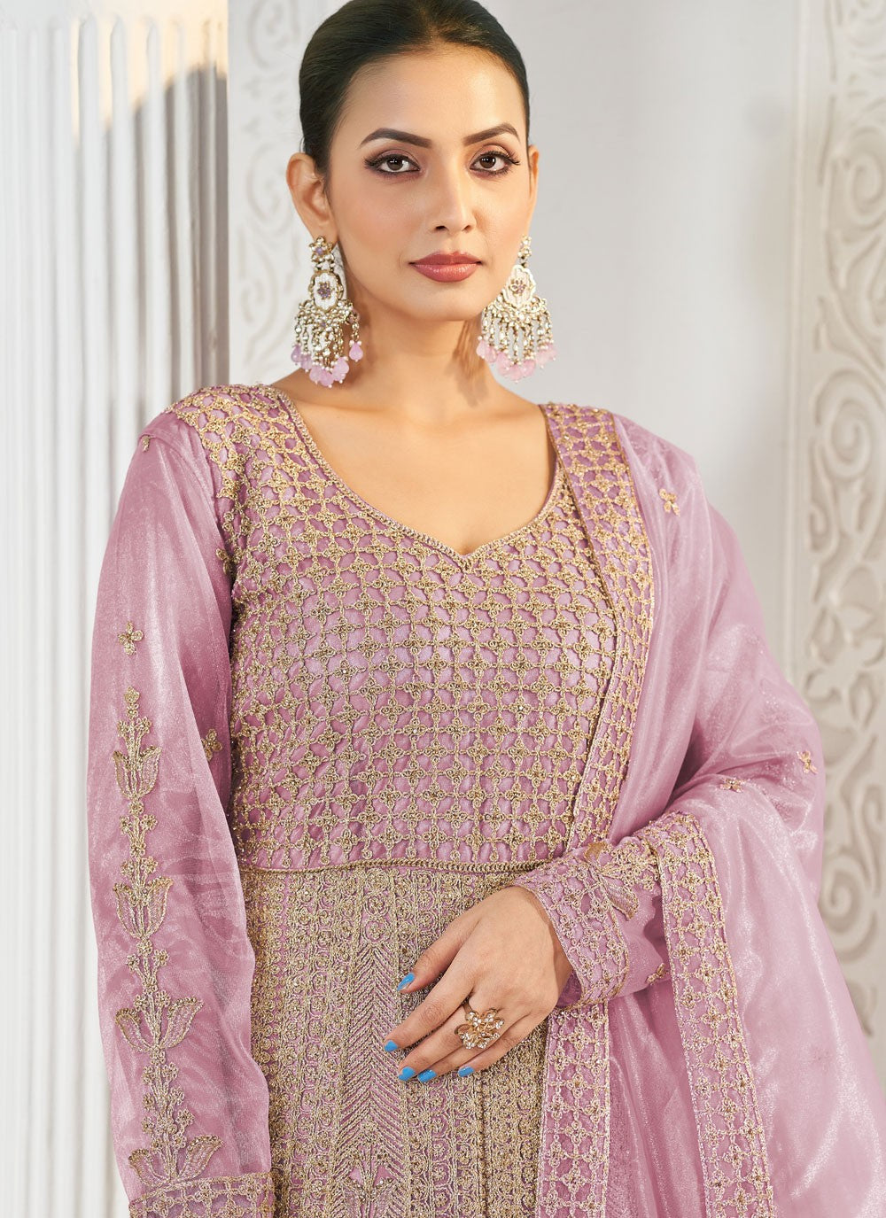 Embroidered Net Gown - G1921