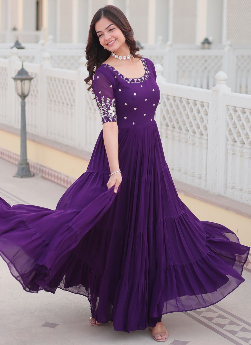 Faux Georgette Gown - G1392
