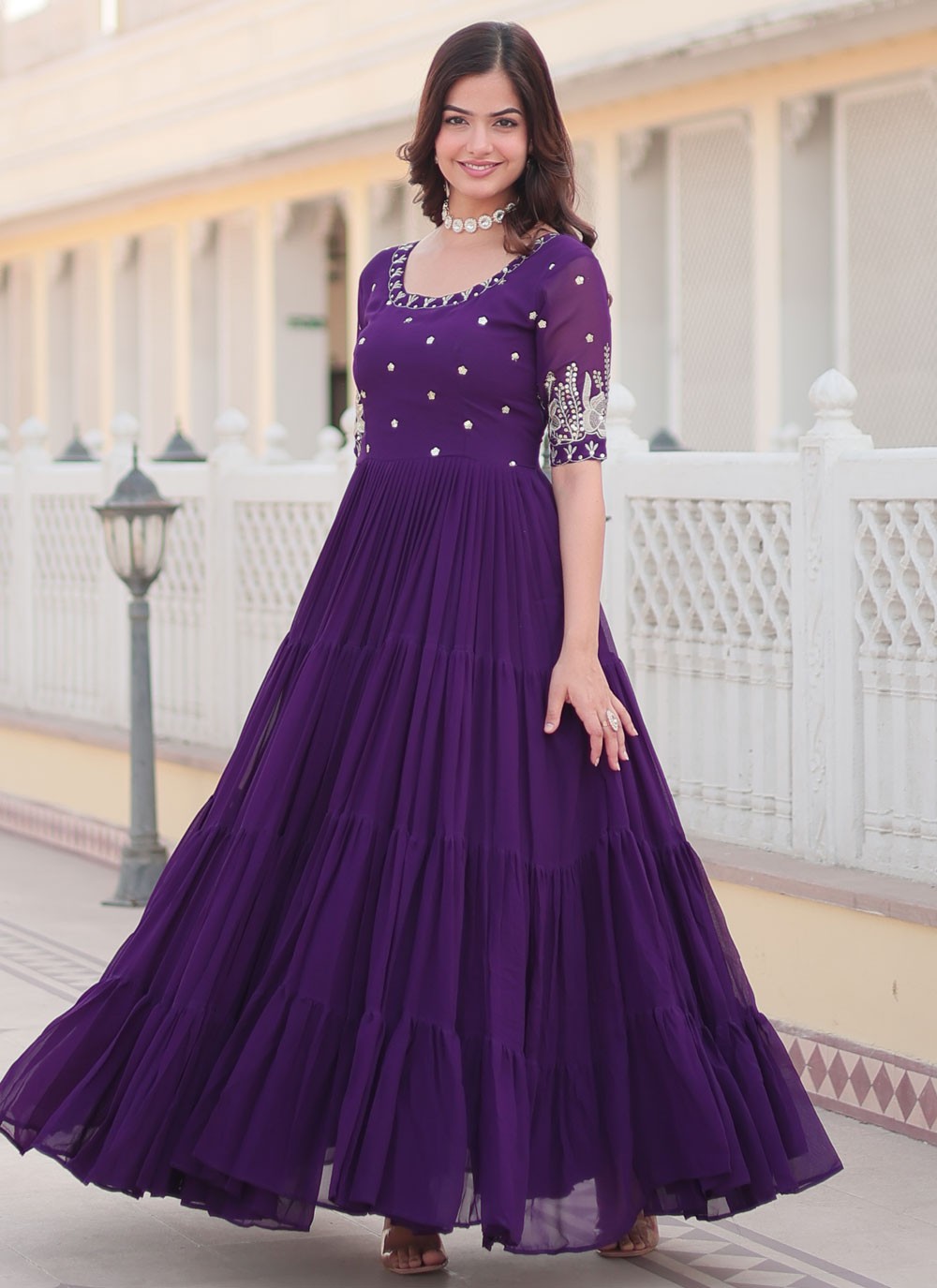 Faux Georgette Gown - G1392