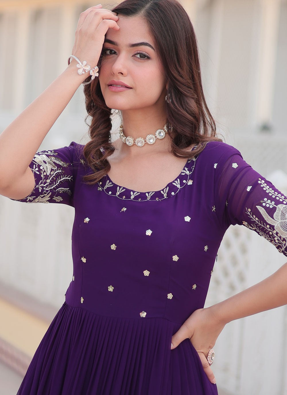 Faux Georgette Gown - G1392