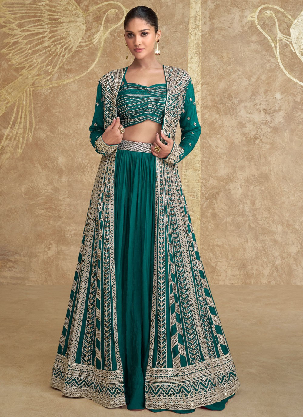 Plain Chinon, Silk Readymade Lehenga Choli - L2891
