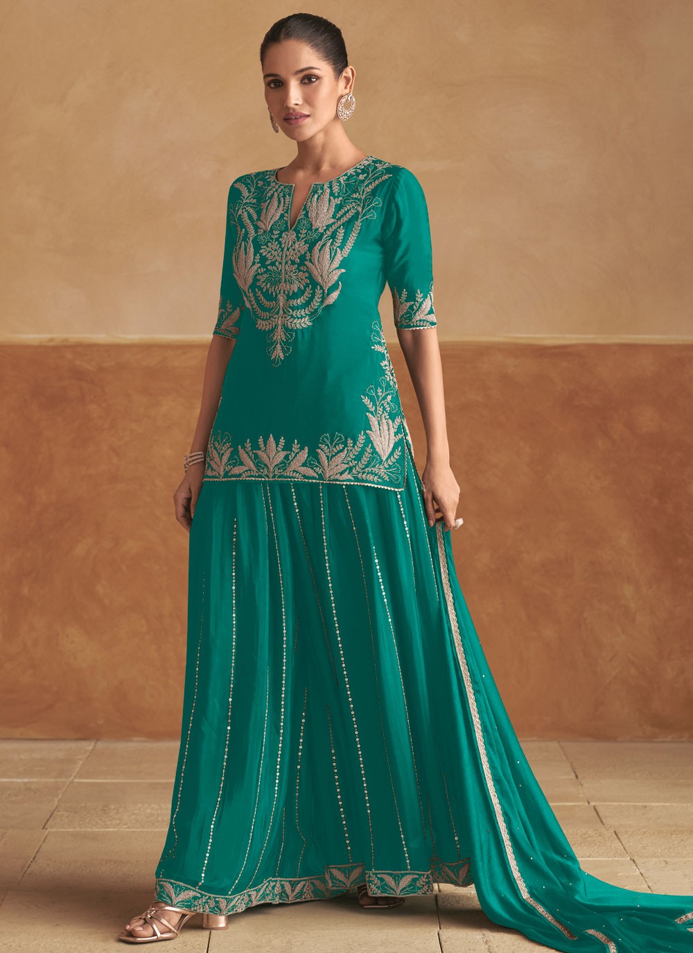 Palazzo Suit Embroidered Rama Chinon T5435