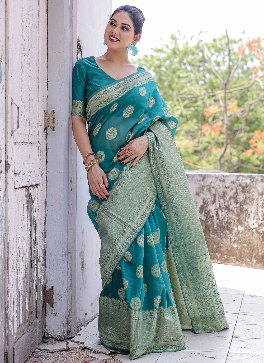 Classic Woven Chanderi Silk Saree - S7288