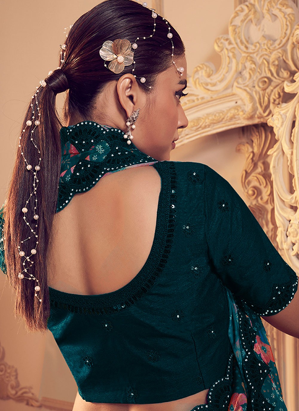 Classic Printed Fancy Fabric Saree - S6360