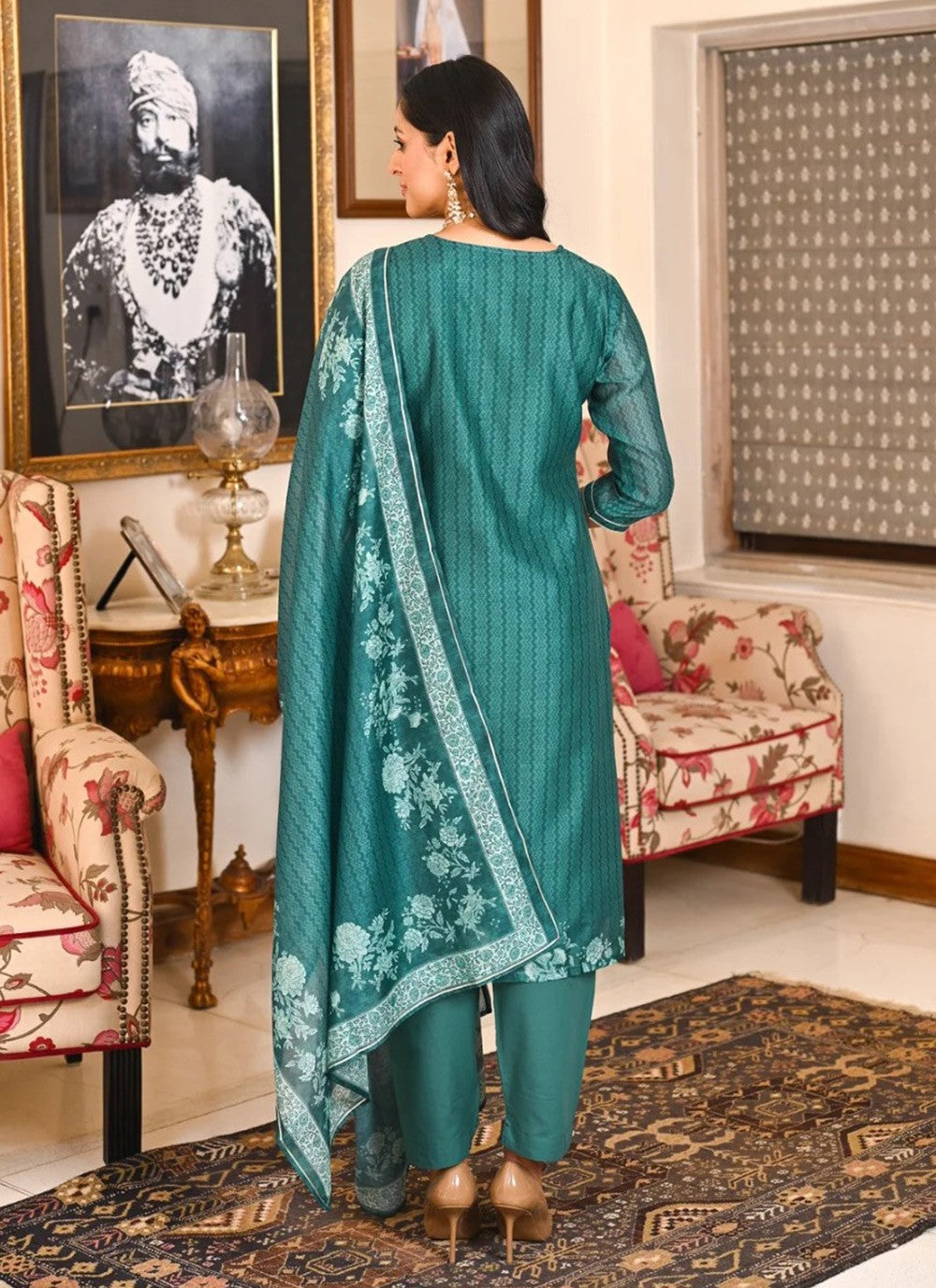 Salwar Suit Embroidered Rama Rayon T5028