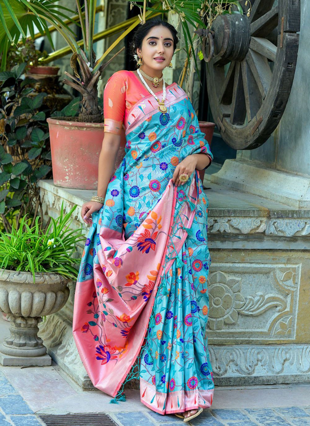 Classic Meenakari Kanjivaram Silk Saree - S4363