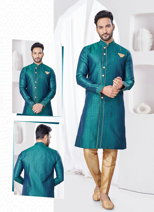 Plain Jacquard Rama Indo Western - M7698