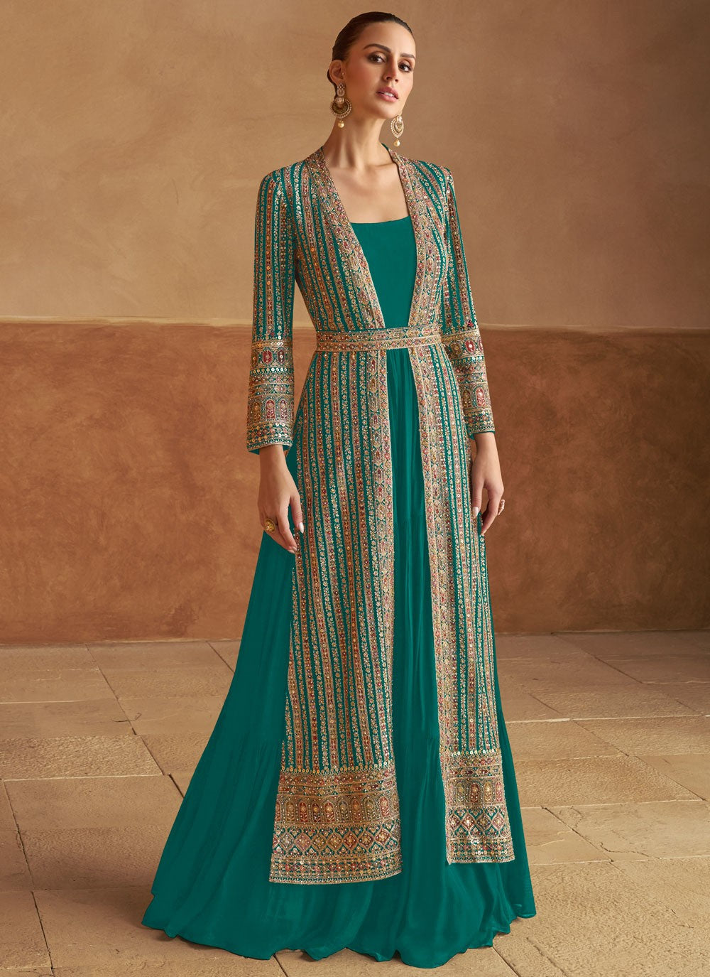 Embroidered Georgette Rama Gown G19795