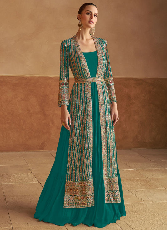 Embroidered Georgette Rama Gown G19795