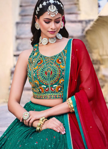 Digital Print Chinon Readymade Lehenga Choli - L2473