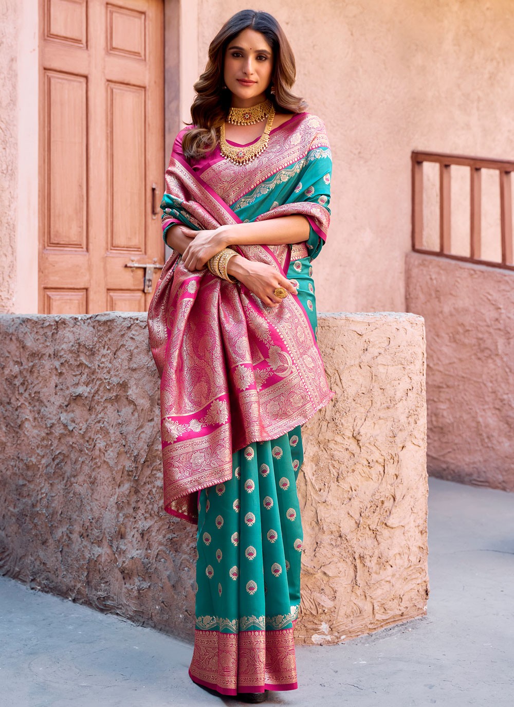 Trendy Saree Weaving Zari Rama Silk Saree S13286