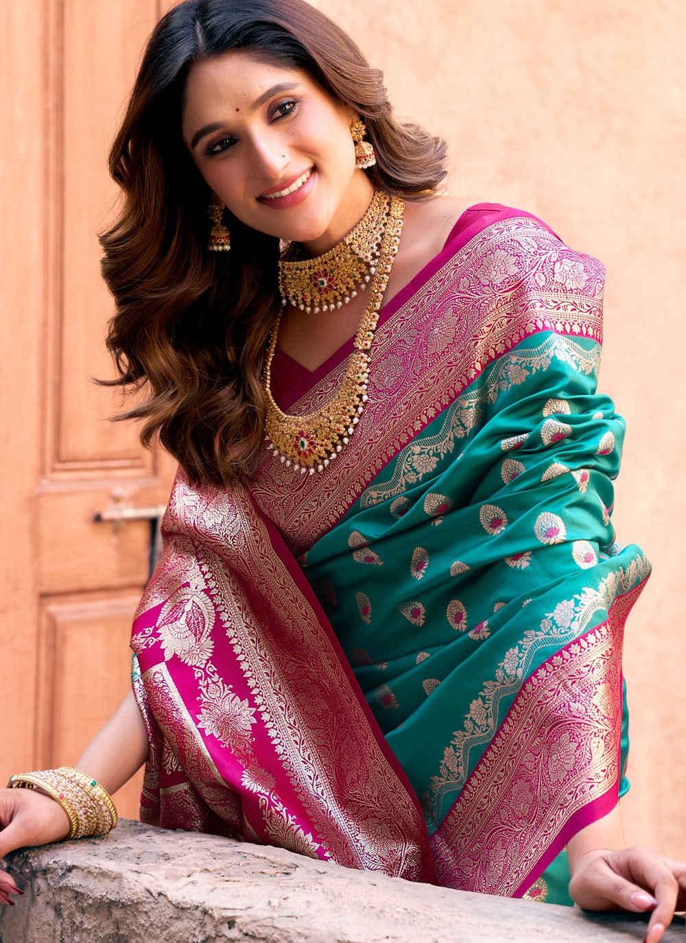Trendy Saree Weaving Zari Rama Silk Saree S13286