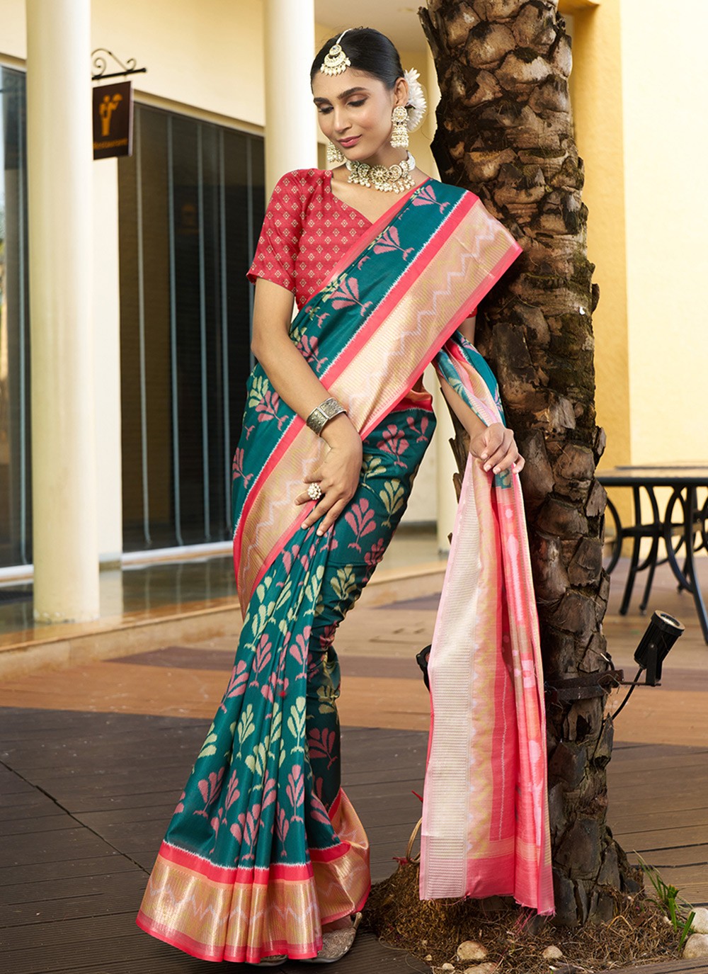 Digital Print, Woven Pure Crepe Saree - S11791