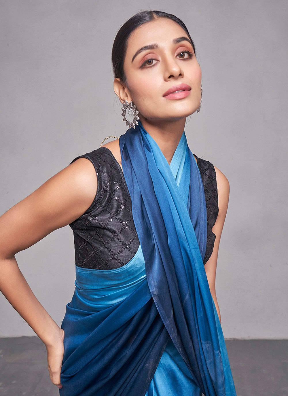 Classic Plain Rangoli Saree - S4784