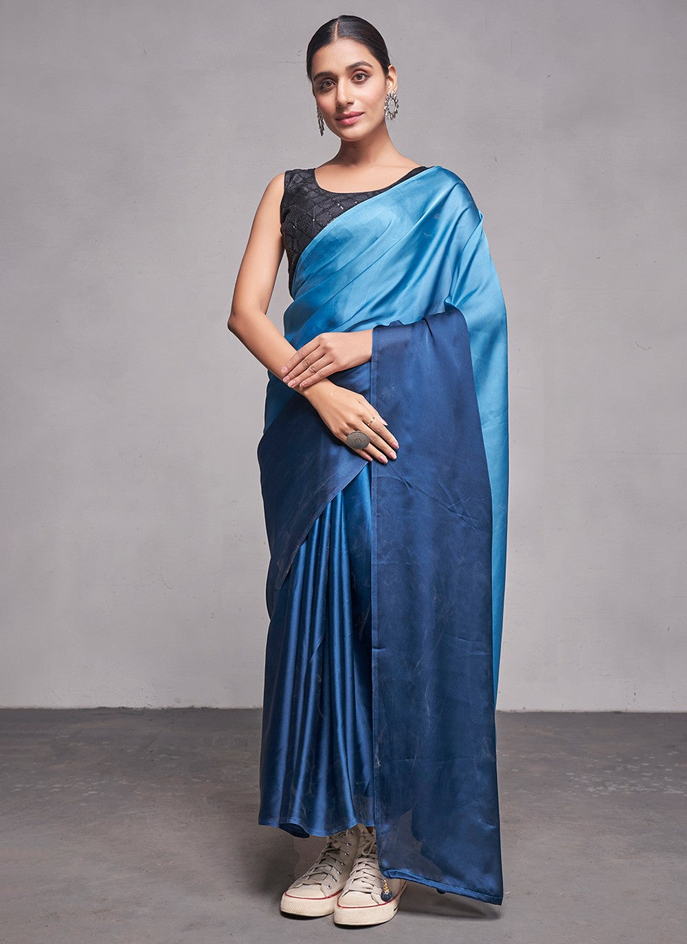 Classic Plain Rangoli Saree - S4784