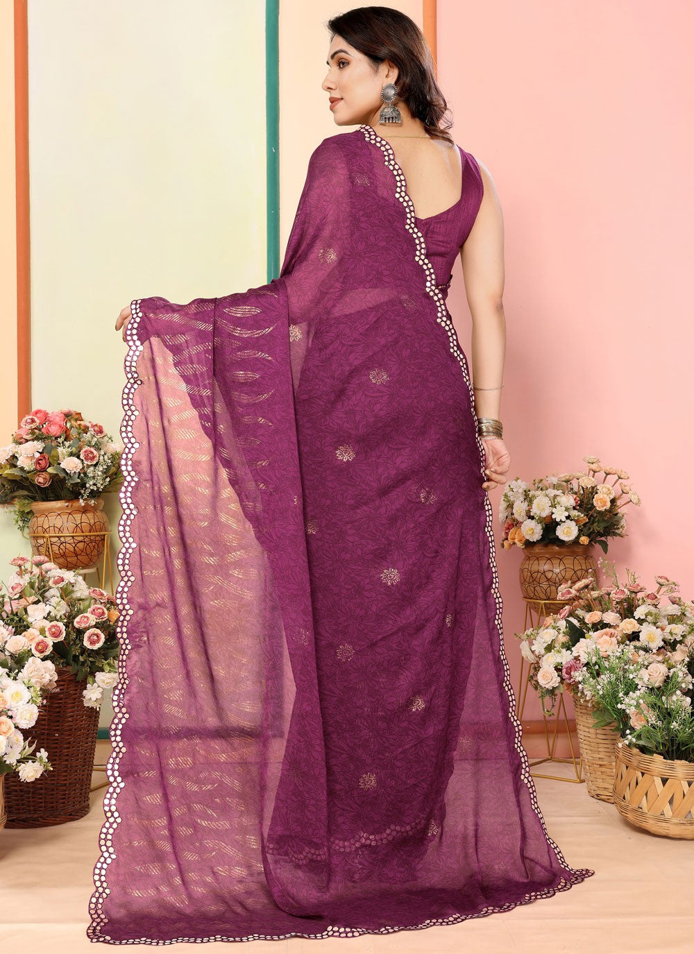 Classic Printed Georgette Saree - S9413