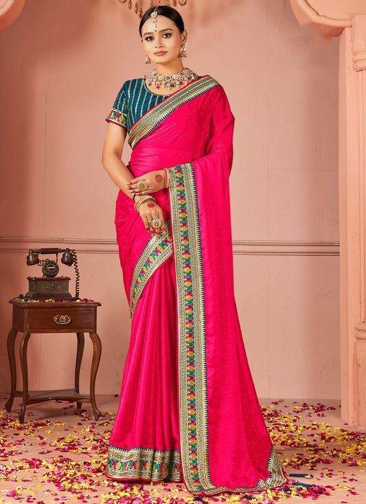 Classic Saree Border Work Peach Rangoli S13038