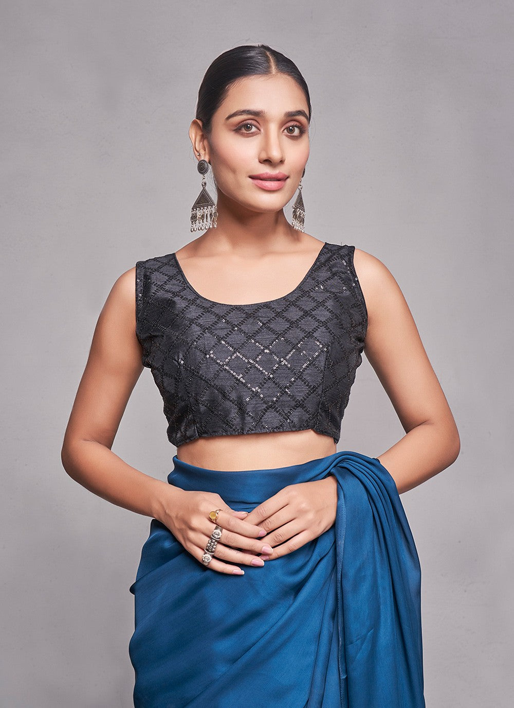 Classic Plain Rangoli Saree - S4784