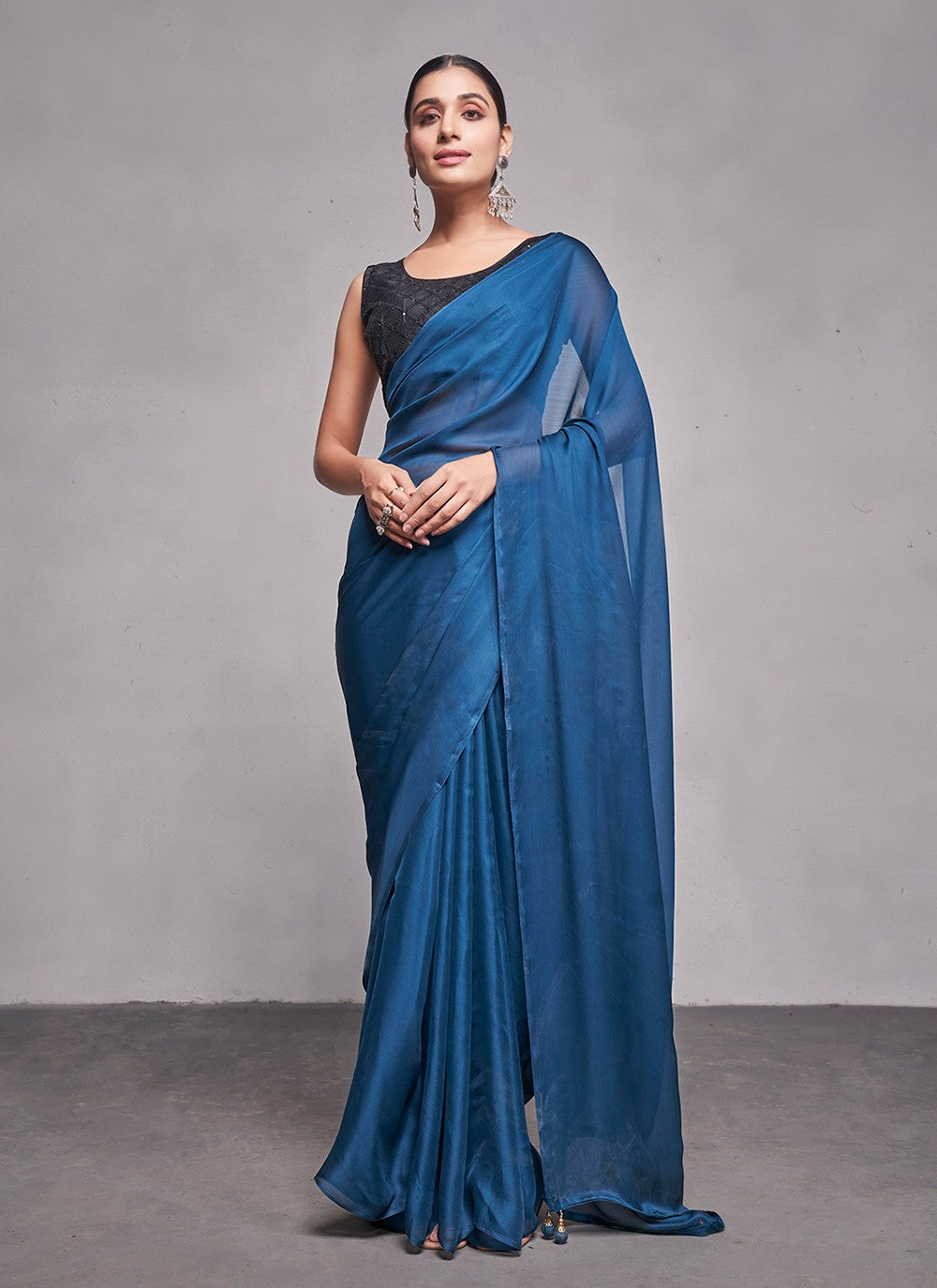 Classic Plain Rangoli Saree - S4784