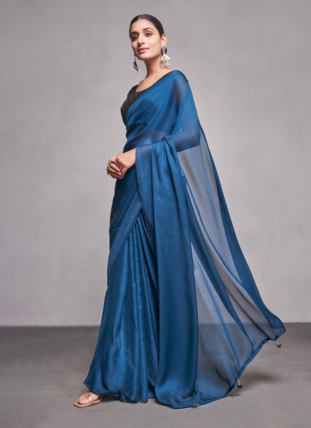 Classic Plain Rangoli Saree - S4784