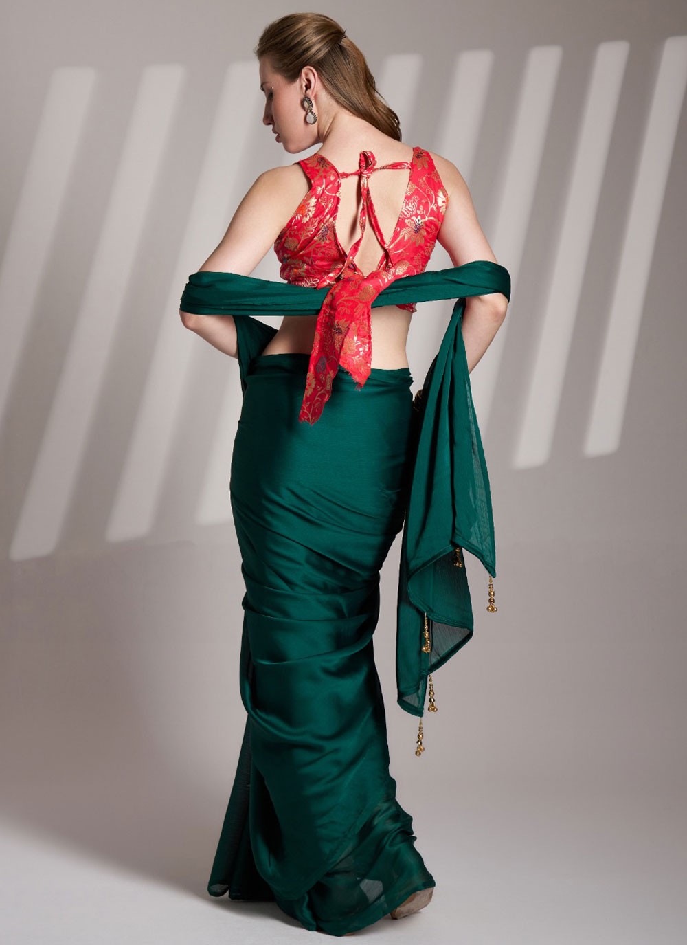 Traditional Plain Teal Rangoli Saree S13569